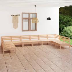 Salon de 10 pcs Bois de pin massif