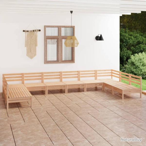 Salon de 10 pcs Bois de pin massif