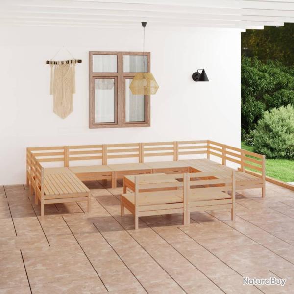 Salon de 12 pcs Bois de pin massif