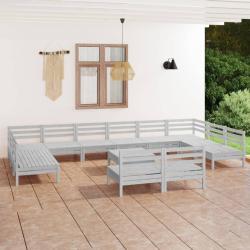 Salon de 13 pcs Blanc Bois de pin massif