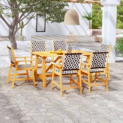 Ensemble &agrave; manger de 7 pcs Bois d'acacia solide