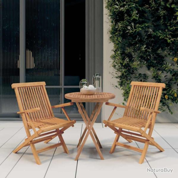 Ensemble � manger de 3 pcs Bois de teck massif