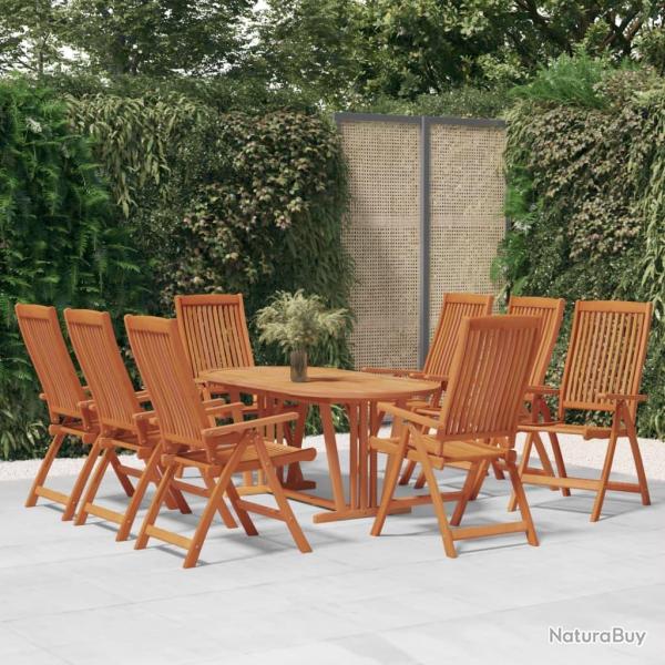 Chaises de pliables lot de 8 Bois d'eucalyptus massif