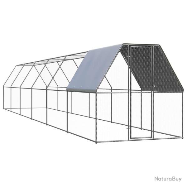 Poulailler d'ext�rieur 2x12x2 m Acier galvanis�