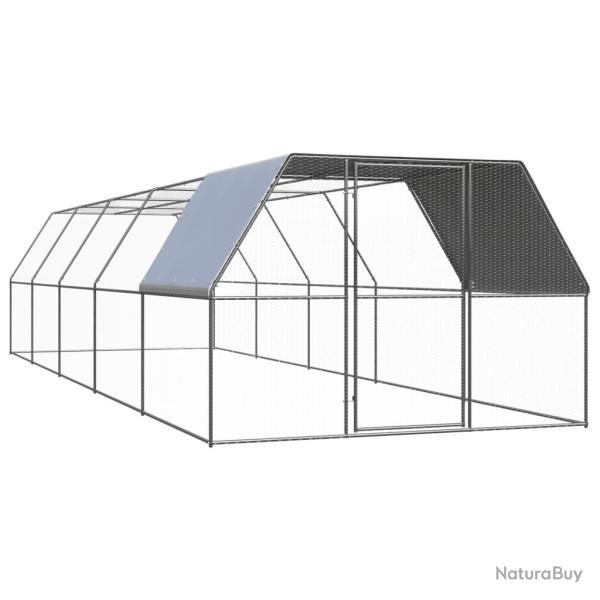 Poulailler d'ext�rieur 3x10x2 m Acier galvanis�
