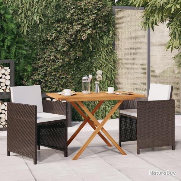 Ensemble � manger de et coussins 3 pcs Marron