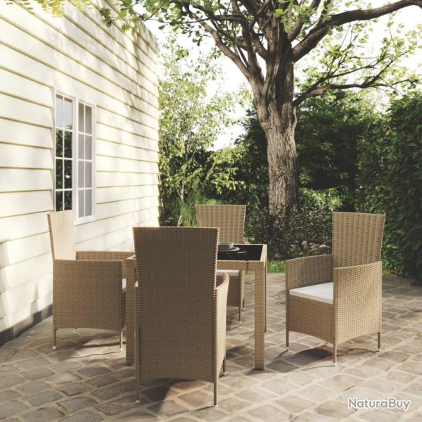 Ensemble � manger d'ext�rieur 5 pcs coussins R�sine tress�e