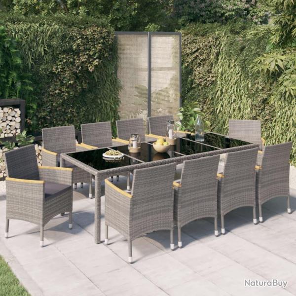 Ensemble � manger d'ext�rieur 11 pcs coussins R�sine tress�e