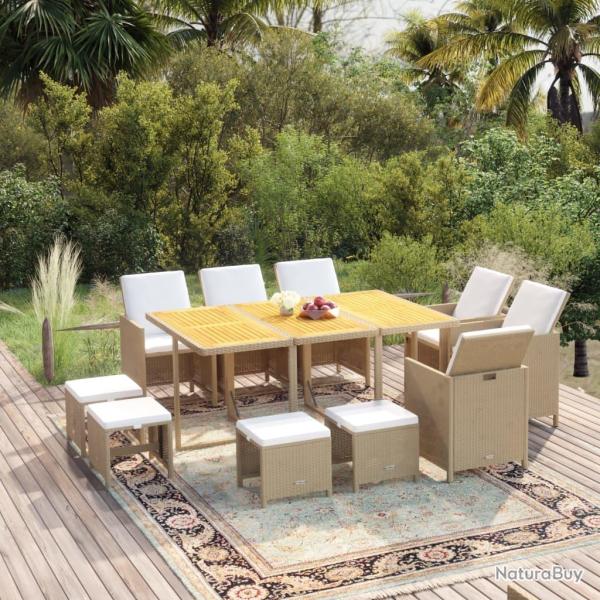 Ensemble � manger de coussins 11pcs R�sine tress�e Beige