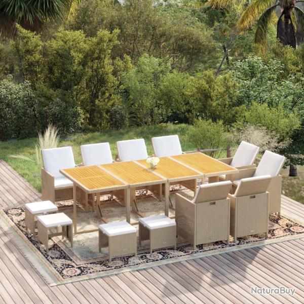 Ensemble � manger de coussins 13pcs R�sine tress�e Beige