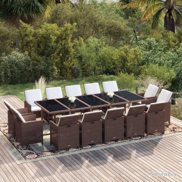 Ensemble � manger de avec coussins 15 pcs R�sine tress�e