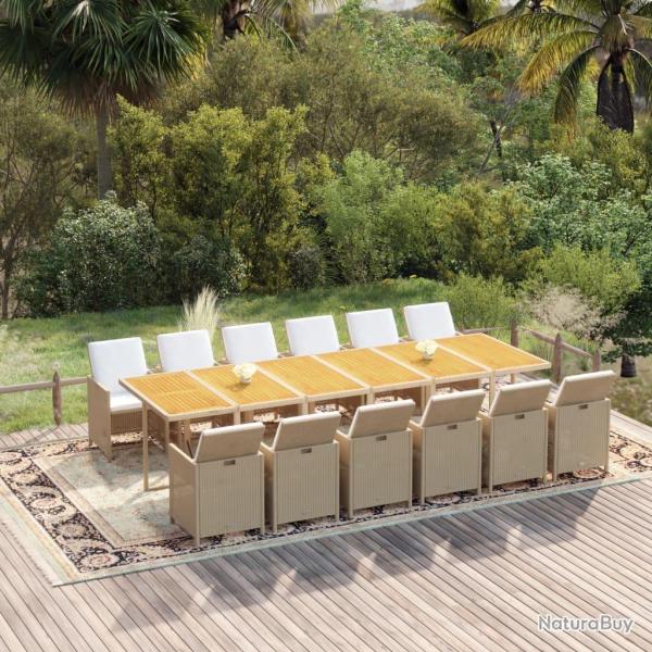 Ensemble � manger de coussins 13pcs R�sine tress�e Beige