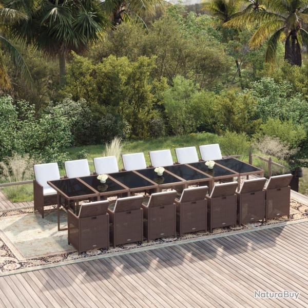 Ensemble � manger de avec coussins 15 pcs R�sine tress�e
