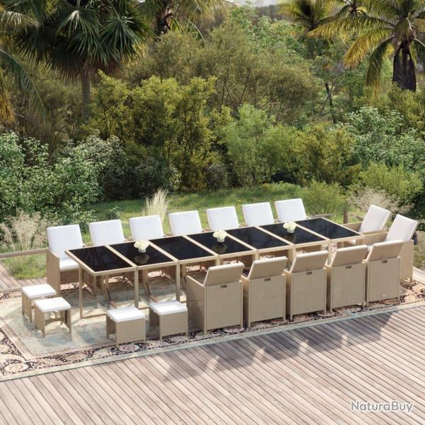 Ensemble � manger de coussins 19pcs R�sine tress�e Beige