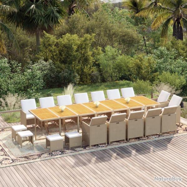 Ensemble � manger de coussins 19pcs Beige R�sine tress�e