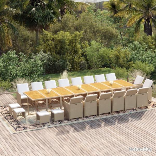 Ensemble � manger de coussins 21 pcs r�sine tress�e