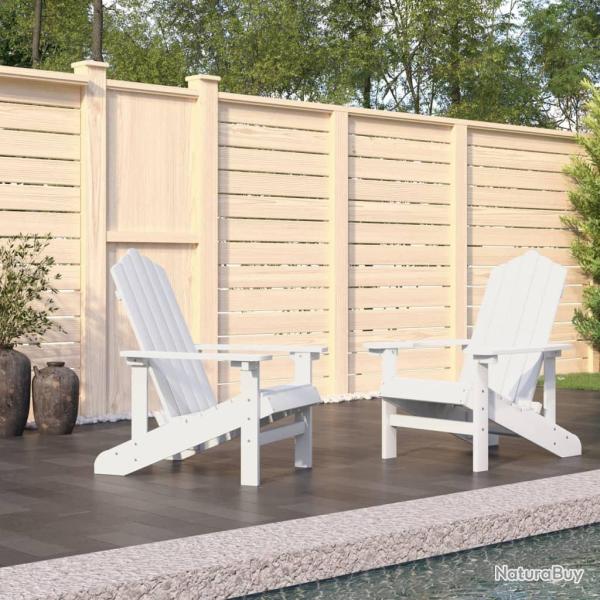 Chaises de Adirondack lot de 2 PEHD Blanc