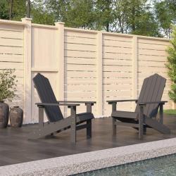 Chaises de Adirondack lot de 2 PEHD Anthracite