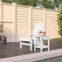 Chaise de Adirondack avec table PEHD Blanc