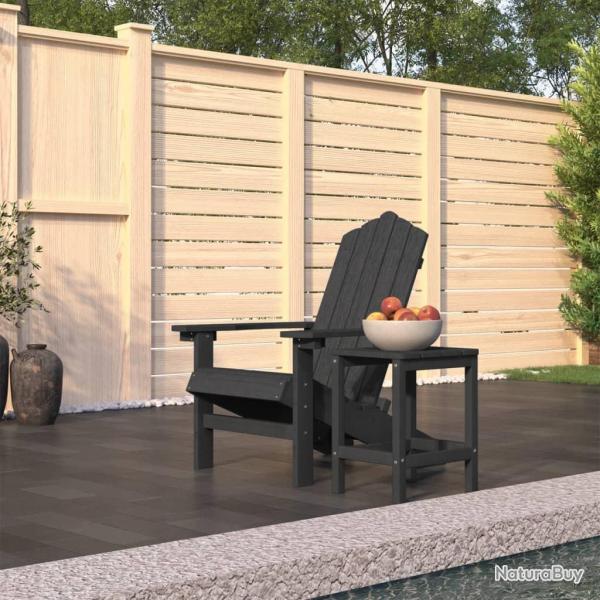 Chaise de Adirondack avec table PEHD Anthracite