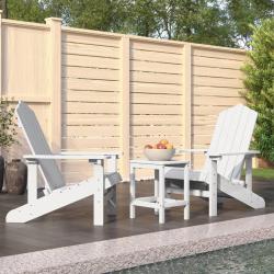 Chaises de Adirondack avec table PEHD Blanc