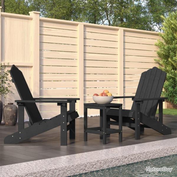 Chaises de Adirondack avec table PEHD Anthracite