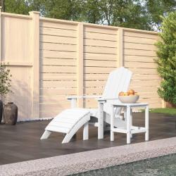 Chaise de Adirondack repose-pied table PEHD Blanc