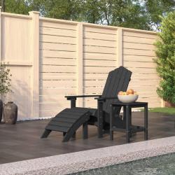 Chaise de Adirondack repose-pied table PEHD Anthracite