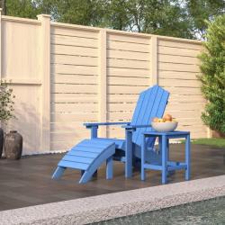 Chaise de Adirondack repose-pied table PEHD Bleu aqua
