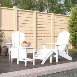 Chaises de Adirondack repose-pied table PEHD Blanc