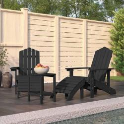 Chaises de Adirondack repose-pied table PEHD Anthracite