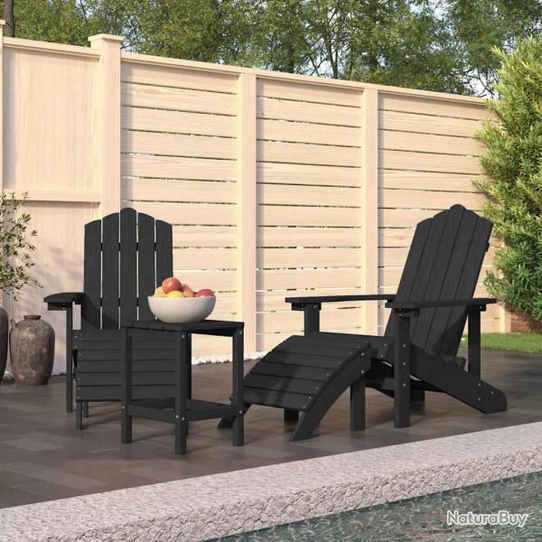 Chaises de Adirondack repose-pied table PEHD Anthracite