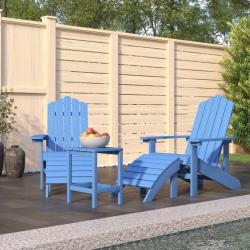 Chaises de Adirondack repose-pied table PEHD Bleu aqua