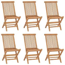 Chaises pliables de lot de 6 Bois de teck solide