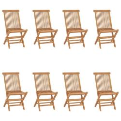 Chaises pliables de lot de 8 Bois de teck solide