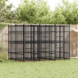 Chenil d'ext&eacute;rieur pour chiens Acier 7,37 m&sup2;
