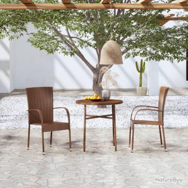 Ensemble � manger de 3pcs R�sine tress�e Marron