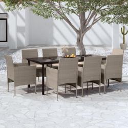 Ensemble &agrave; manger de coussins 9 pcs Beige/noir