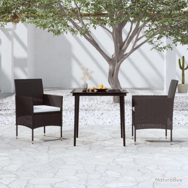 Ensemble � manger de avec coussins 3 pcs noir