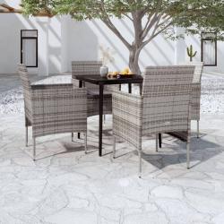 Ensemble &agrave; manger de et coussins 5pcs Gris/noir