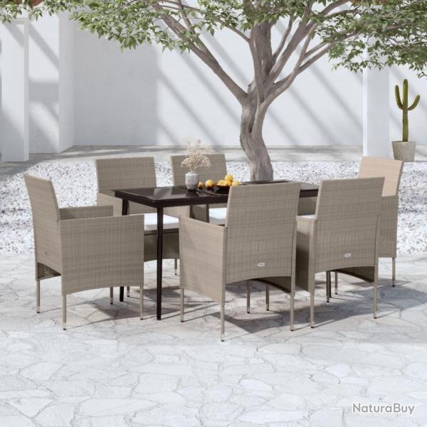 Ensemble � manger de coussins 7 pcs Beige/noir