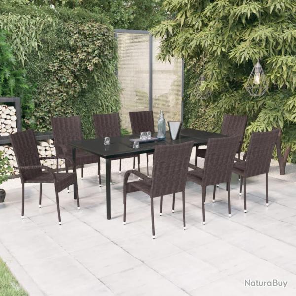 Ensemble � manger de 9 pcs Marron et noir