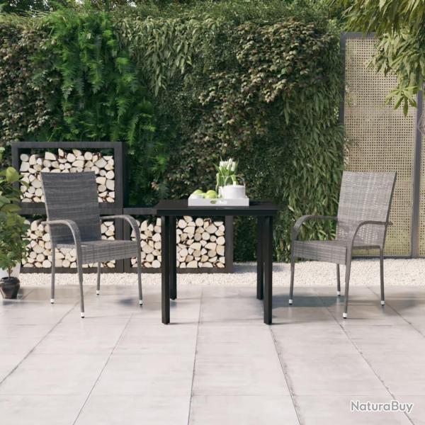 Ensemble � manger de 3 pcs Gris et noir