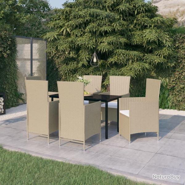 Ensemble � manger de avec coussins 7 pcs Beige