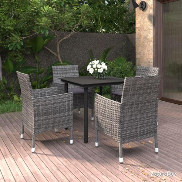 Ensemble � manger de coussins 5 pcs R�sine tress�e Verre