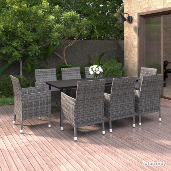 Ensemble � manger de coussins 9 pcs R�sine tress�e Verre