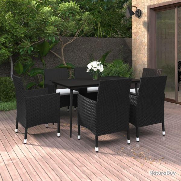 Ensemble � manger de coussins 7 pcs R�sine tress�e Verre