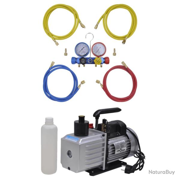 Pompe � vide 100 L/min avec manom�tre � 4 voies en kit d'outils