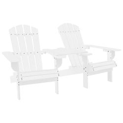 Chaises de Adirondack avec table bois de sapin blanc