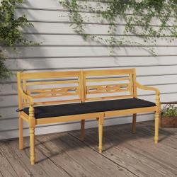 Banc avec coussin anthracite 150 cm Bois de teck massif